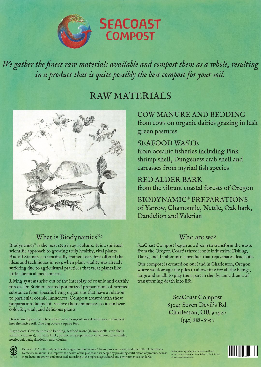 SeaCoast Compost bag, back panel