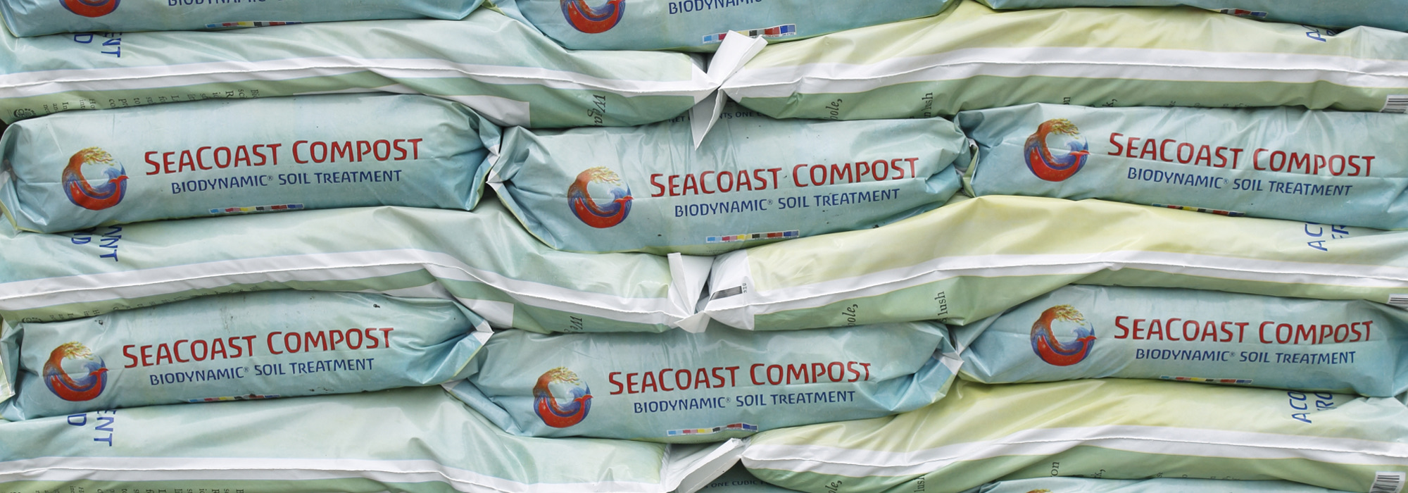 SeaCoast bulk compost bags stacked on a pallet in Charleston, Oregon